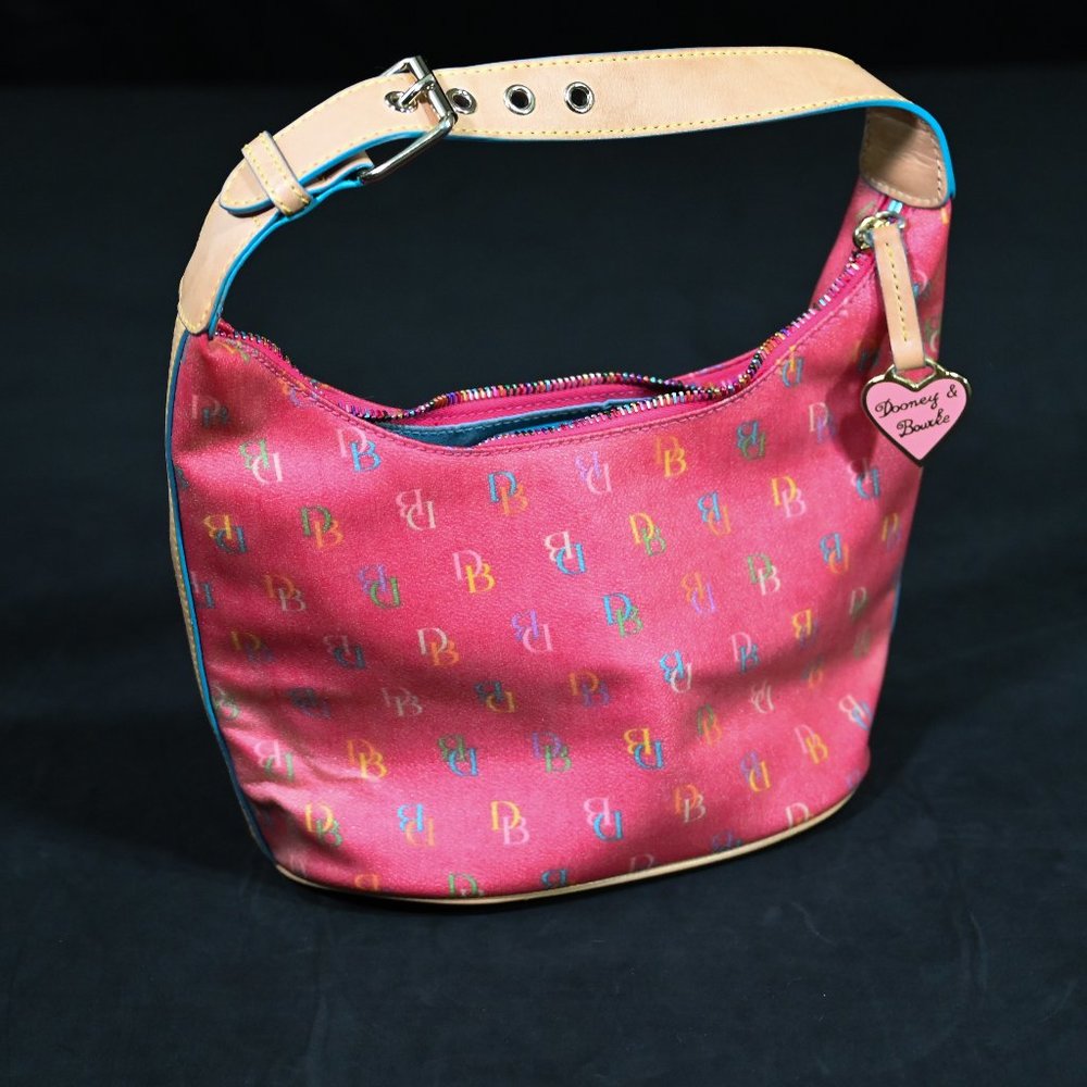 Vintage Dooney & Bourke Hot Pink Classic Signature Bucket Bag